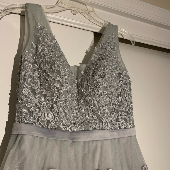 Silver Prom Dress - Picture 3 of 5
